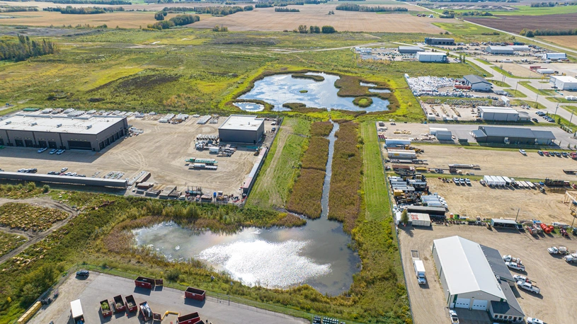 finished drone shot of harvested area